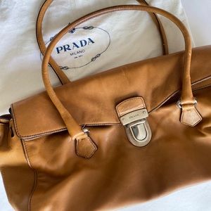 Authentic vintage Prada tan leather purse